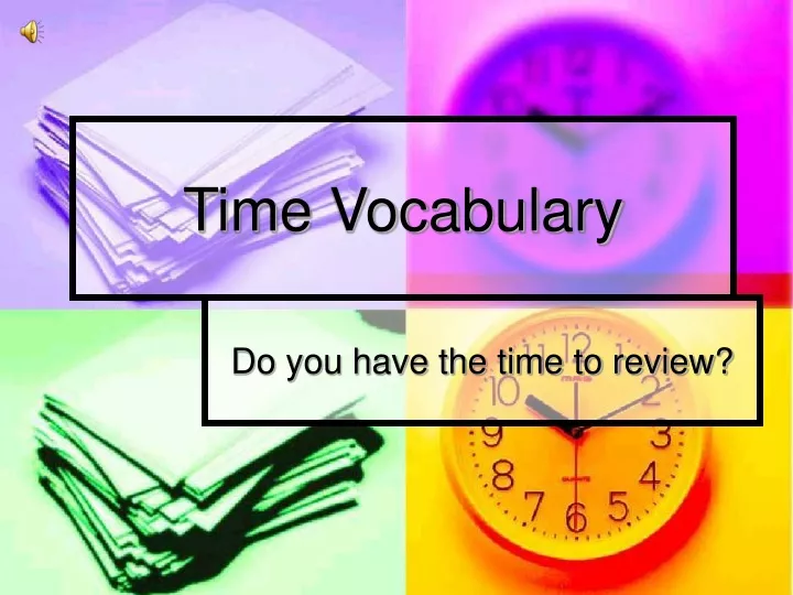 time vocabulary
