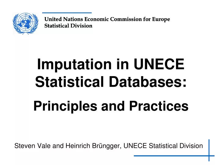 imputation in unece statistical databases principles and practices
