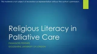 Religious Literacy in Palliative Care