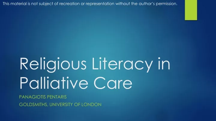 religious literacy in palliative care