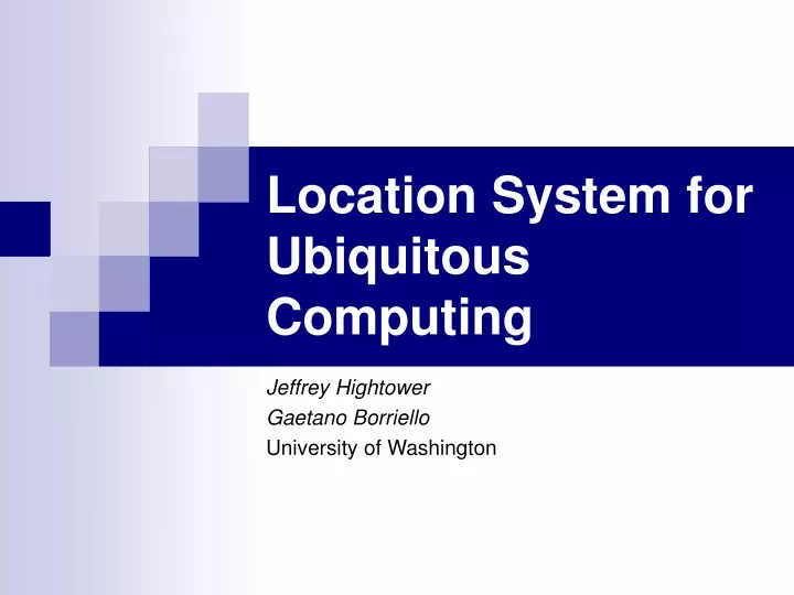 location system for ubiquitous computing