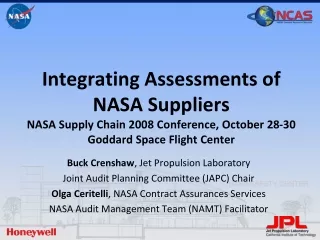 Buck Crenshaw , Jet Propulsion Laboratory Joint Audit Planning Committee (JAPC) Chair