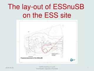 The lay-out of ESSnuSB  on the ESS site