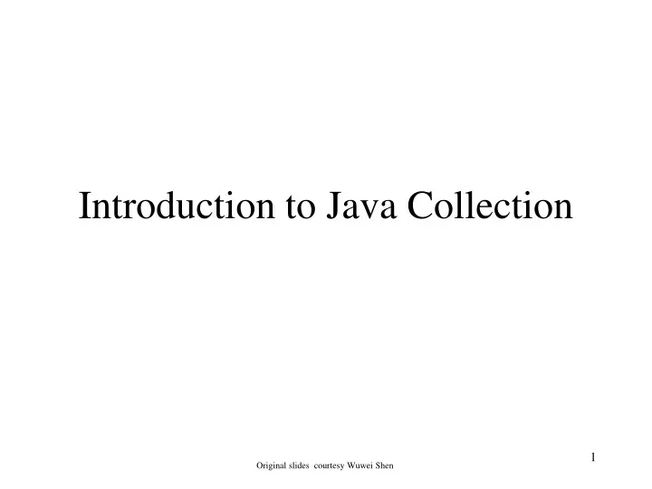 introduction to java collection