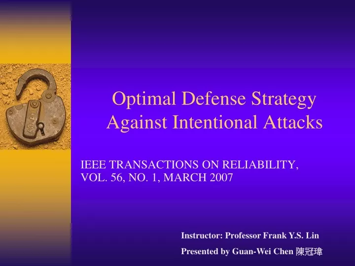 optimal defense strategy against intentional attacks