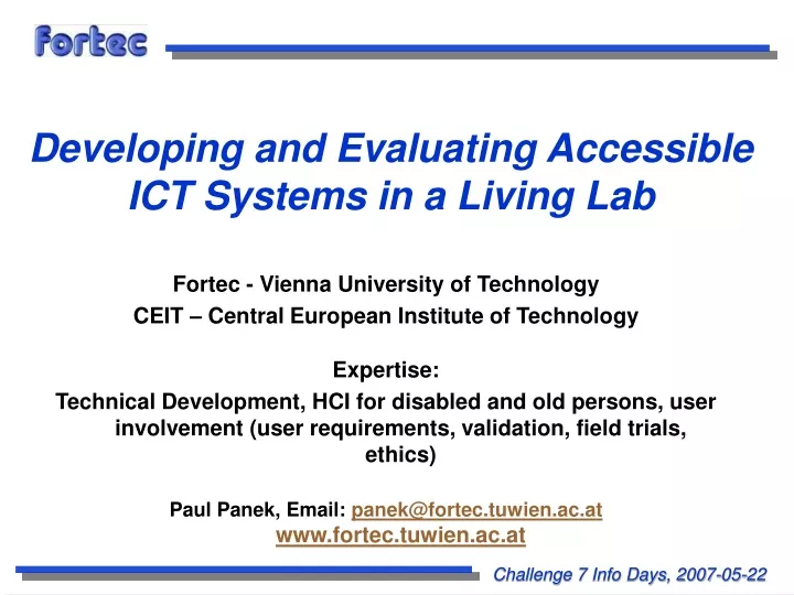 developing and evaluating accessible ict systems in a living lab