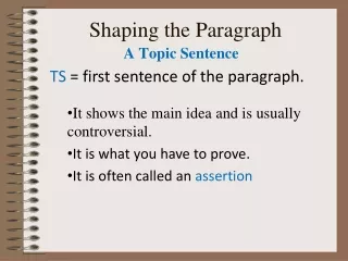 Shaping the Paragraph