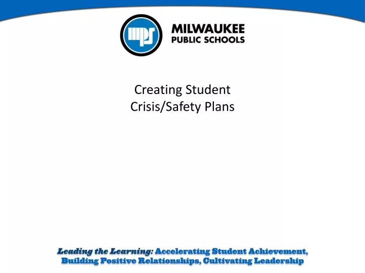 creating student crisis safety plans