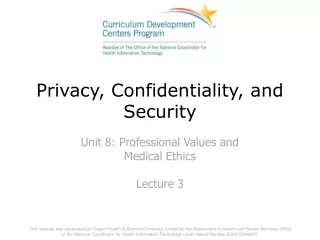 Privacy, Confidentiality, and Security