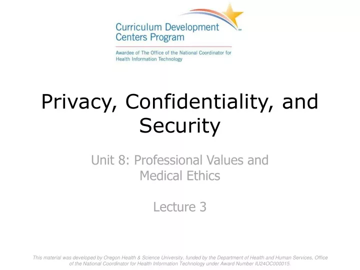 privacy confidentiality and security