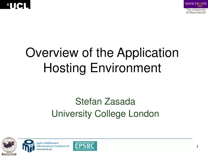 overview of the application hosting environment