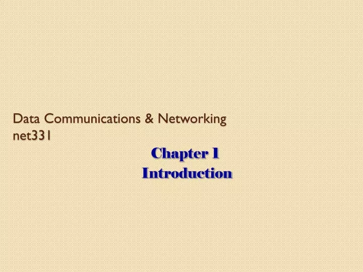 data communications networking net331