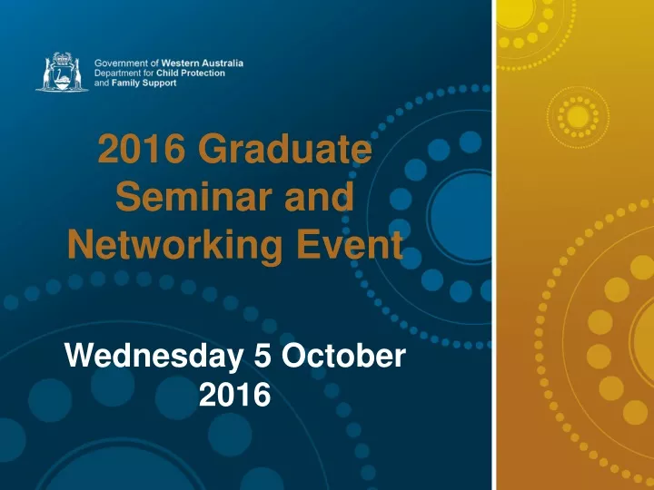 2016 graduate seminar and networking event