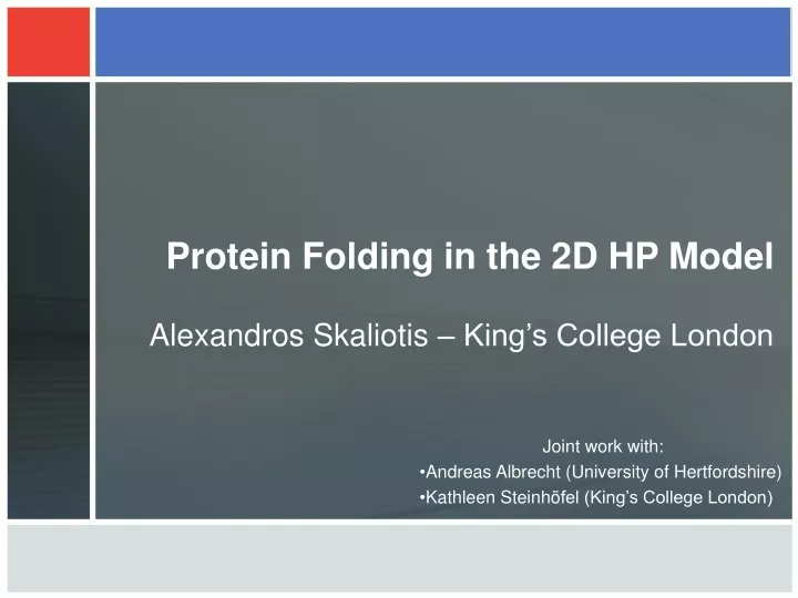 protein folding in the 2d hp model
