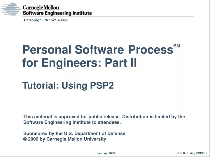 personal software process sm for engineers part ii tutorial using psp2