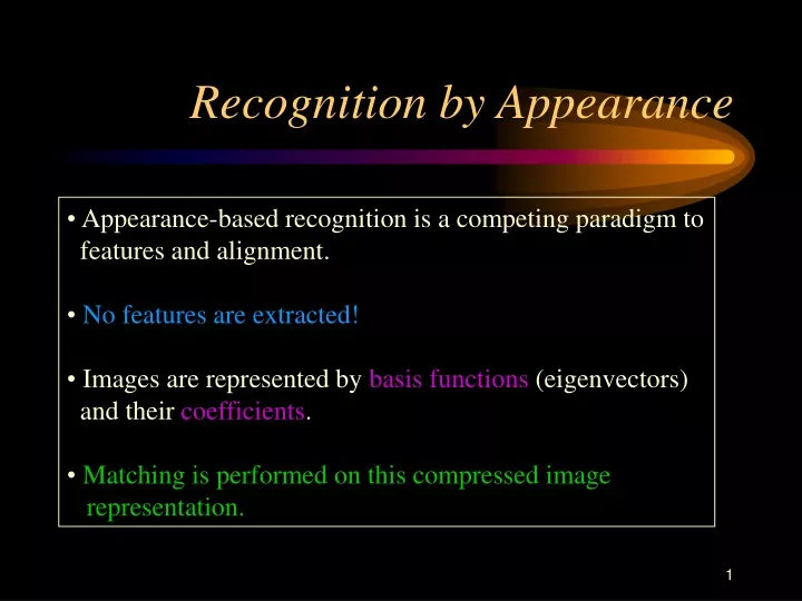 recognition by appearance