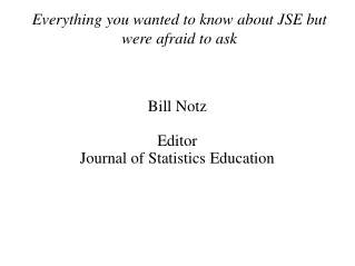 Everything you wanted to know about JSE but were afraid to ask