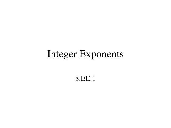 integer exponents