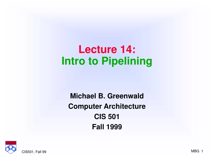 lecture 14 intro to pipelining