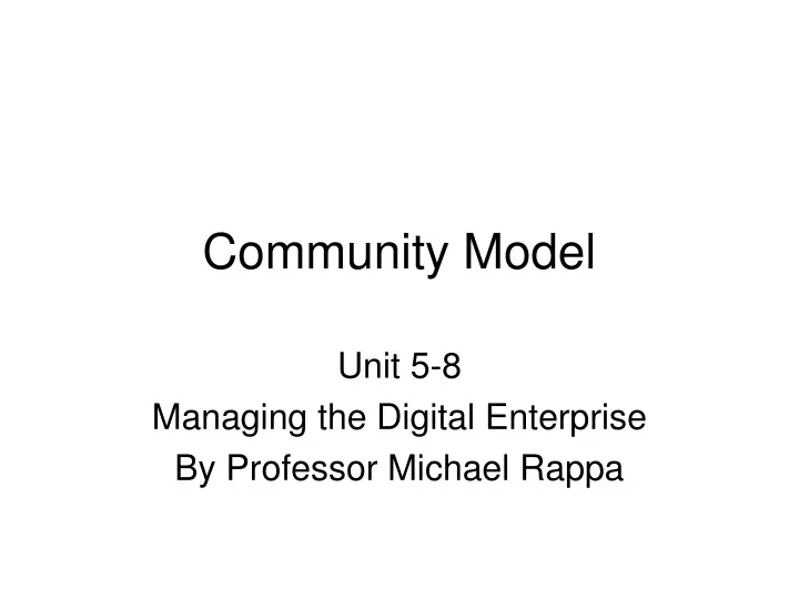 community model