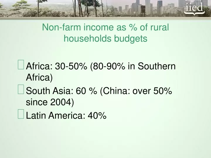 non farm income as of rural households budgets