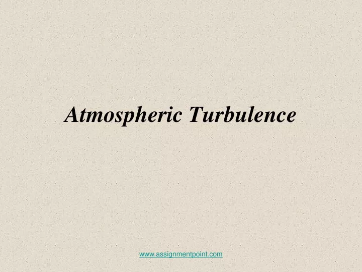 atmospheric turbulence