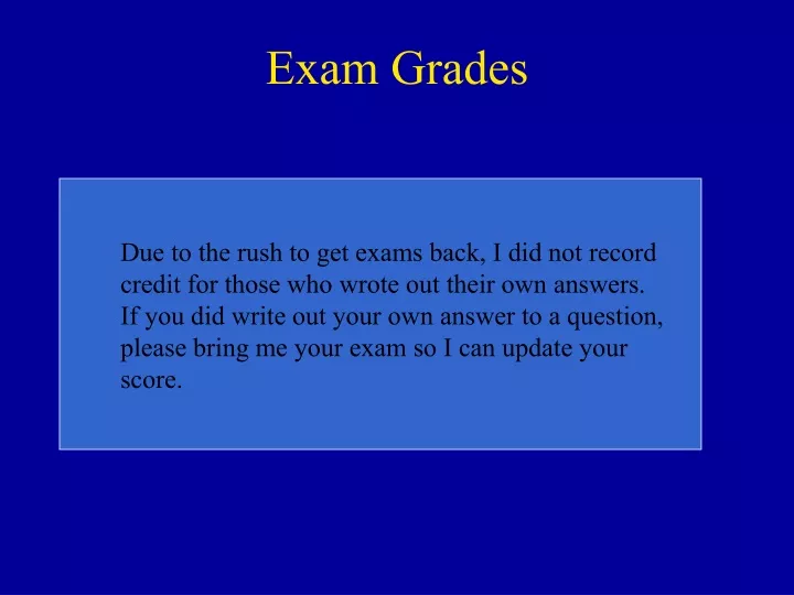 exam grades