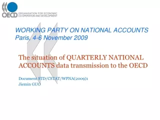 WORKING PARTY ON NATIONAL ACCOUNTS Paris, 4-6 November 2009