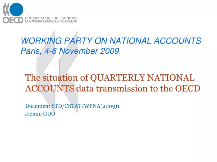 working party on national accounts paris 4 6 november 2009