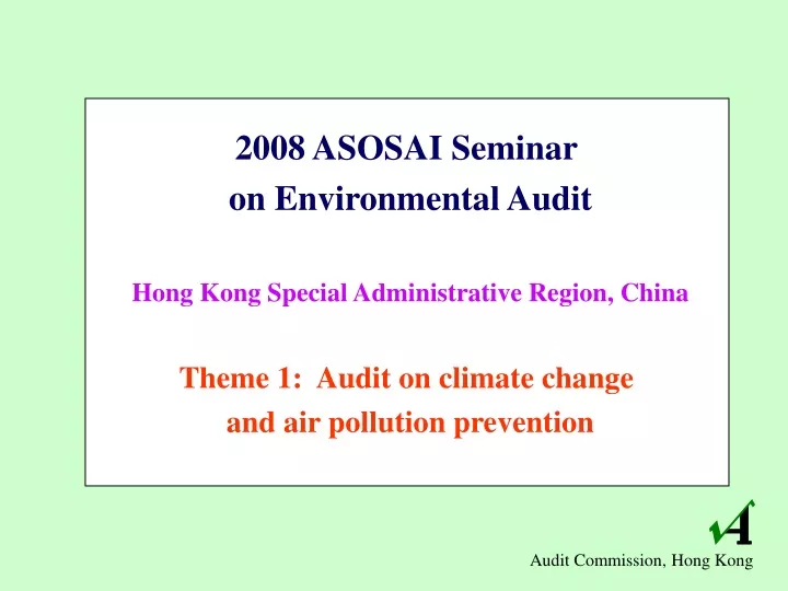 2008 asosai seminar on environmental audit hong