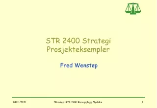 STR 2400 Strategi Prosjekteksempler