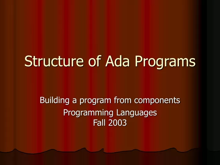 structure of ada programs