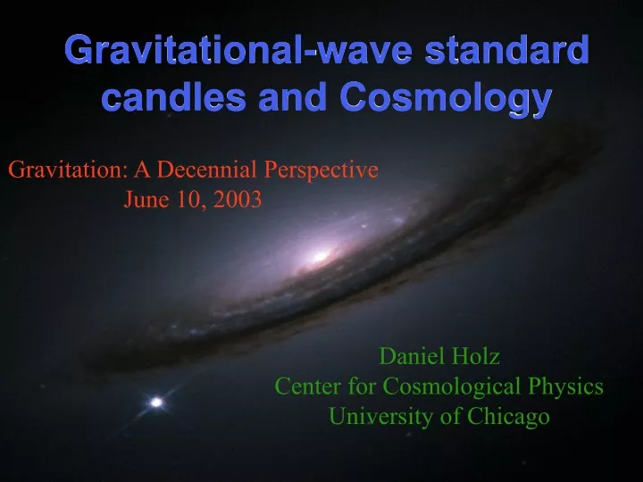 gravitational wave standard candles and cosmology