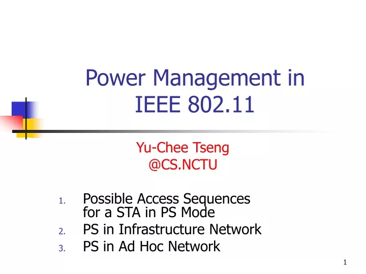 power management in ieee 802 11