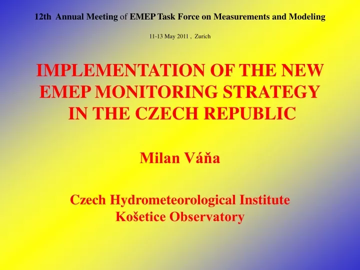 12th annual meeting of emep task force