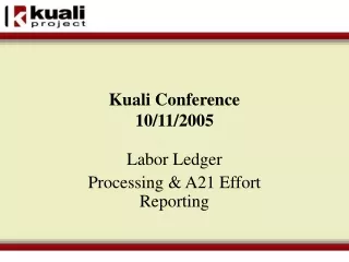 Kuali Conference 10/11/2005