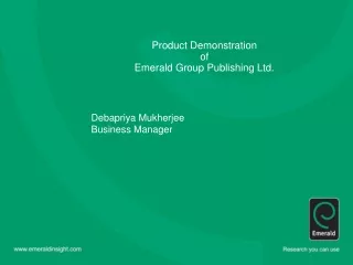 Product Demonstration of  Emerald Group Publishing Ltd.