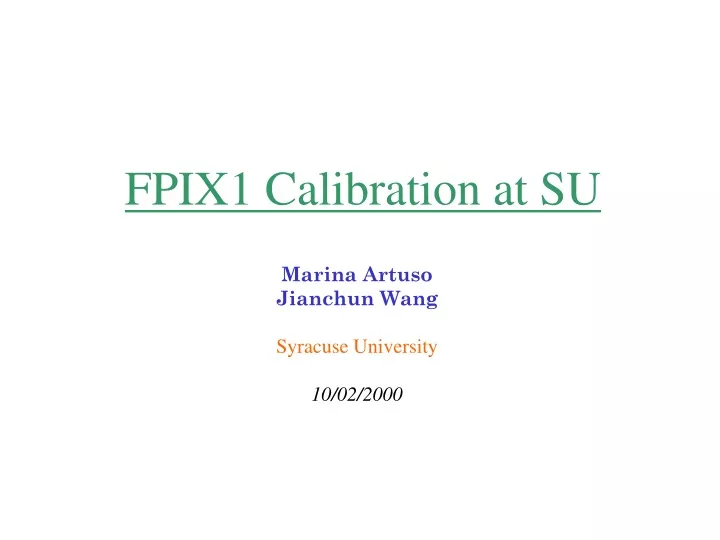 fpix1 calibration at su