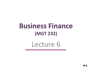 Business Finance (MGT 232)