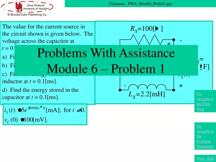 problems with assistance module 6 problem 1