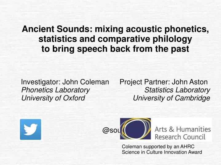 ancient sounds mixing acoustic phonetics