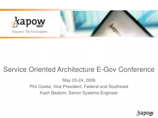 Service Oriented Architecture E-Gov Conference