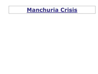 Manchuria Crisis