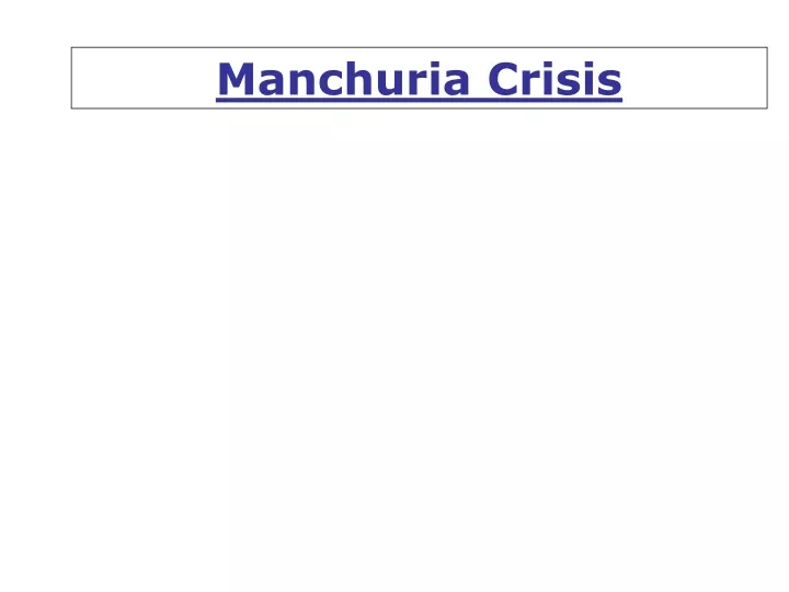 manchuria crisis