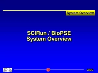 SCIRun / BioPSE System Overview