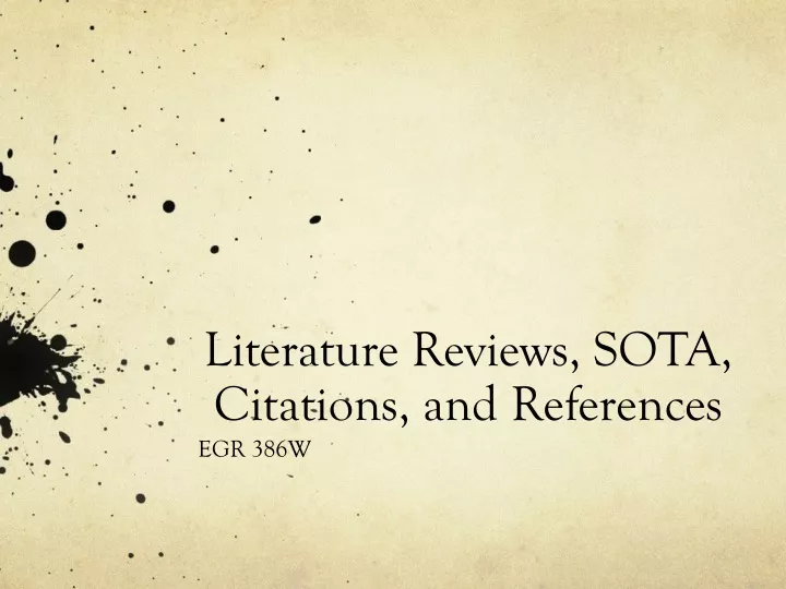 literature reviews sota citations and references