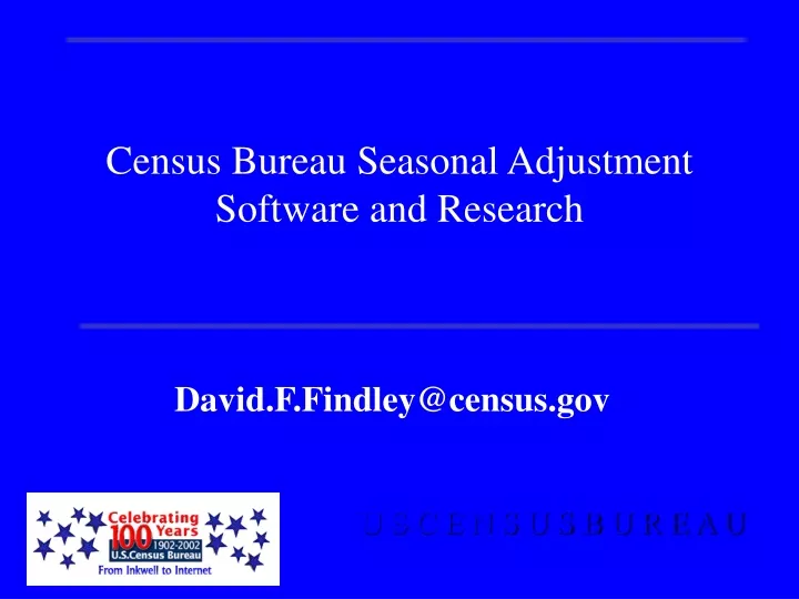 census bureau seasonal adjustment software and research