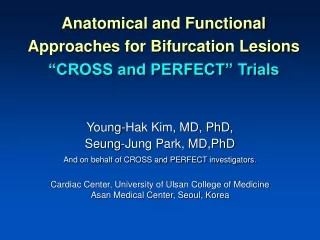 Anatomical and Functional Approaches for Bifurcation Lesions “CROSS and PERFECT” Trials