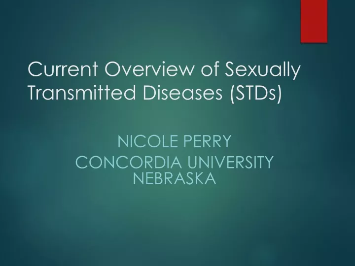 current overview of sexually transmitted diseases stds