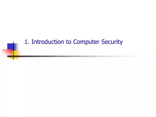 1. Introduction to  Computer  Security